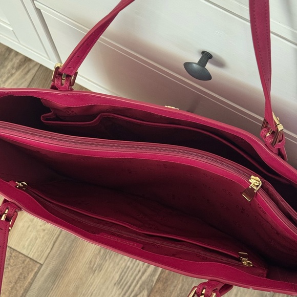 Tory Burch Robinson Raspberry Pink Saffiano Leather Tote - Picture 6 of 12